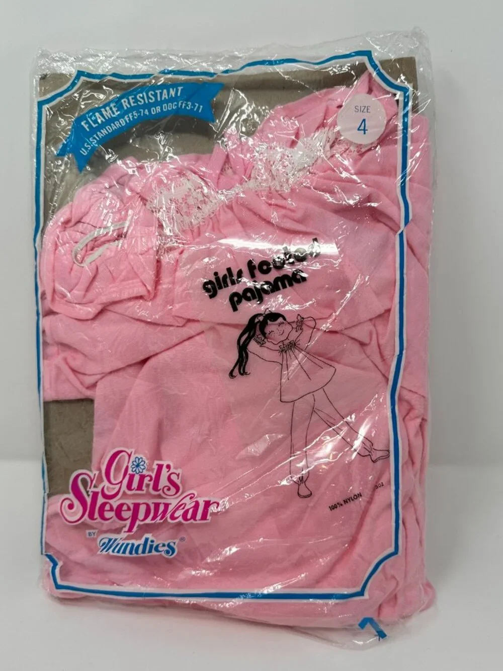 Vintage New In Package Girl’s Sleepwear By Wundies, Pink Footed Pajama, Size: 4